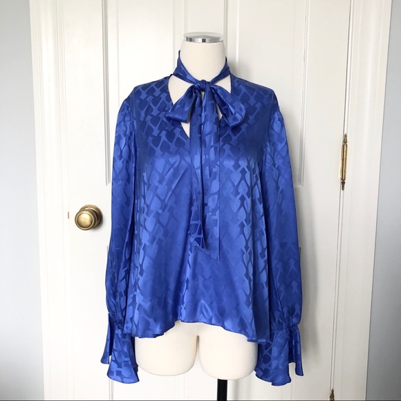 ❤️ SALONI Silk Satin Jacquard Top - Picture 5 of 14